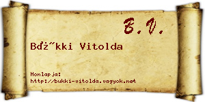 Bükki Vitolda névjegykártya